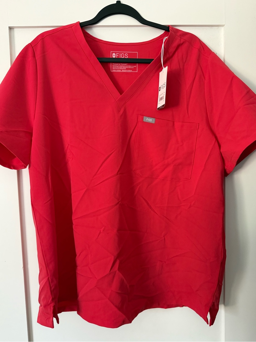 FIGS Women’s V-Neck Medical Scrub Top - Red